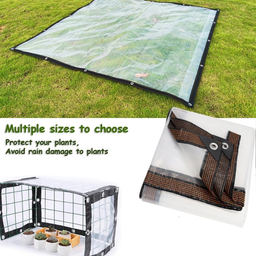 🌧️ Clear Waterproof Tarp – 🏡 Heavy Duty Outdoor Weather Protection Cover