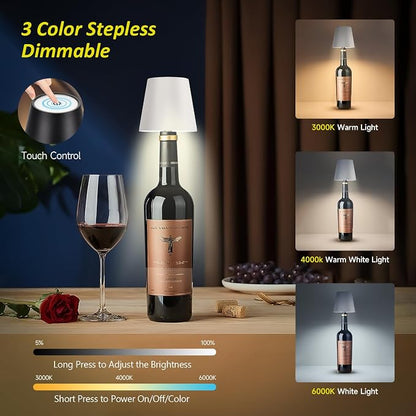 🍷 Turn Any Empty Wine Bottle into a Warm Glowing Lamp – Rechargeable Ambiance Light with 3 Color Modes & Touch Dimming