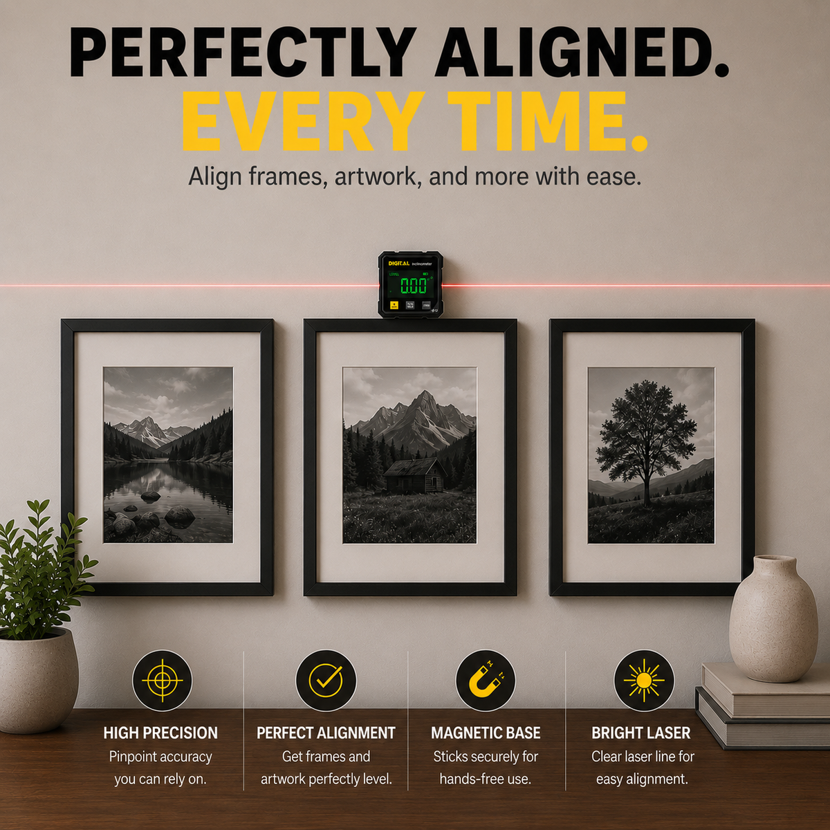 🎯 Digital Laser Angle Finder with Magnetic Base – Get It Straight the First Time