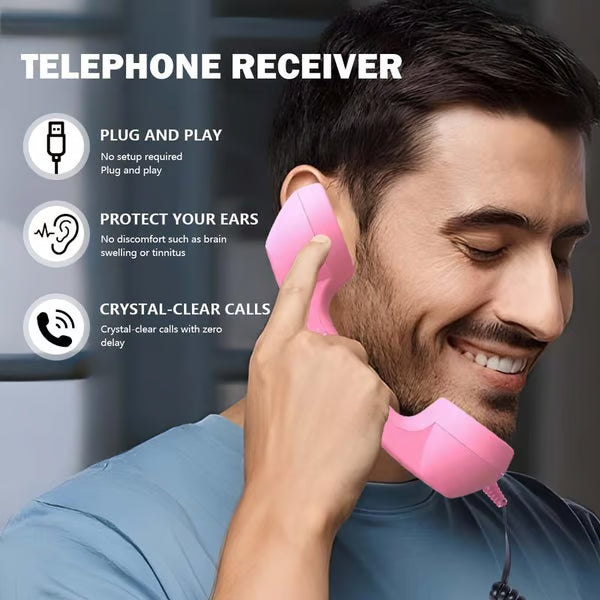 ☎️ Retro USB-C Phone Handset – Wired Vintage Receiver for Smartphones