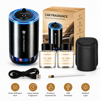 ✨ Smart Car Diffuser with RGB Ambient Light & Star Projector