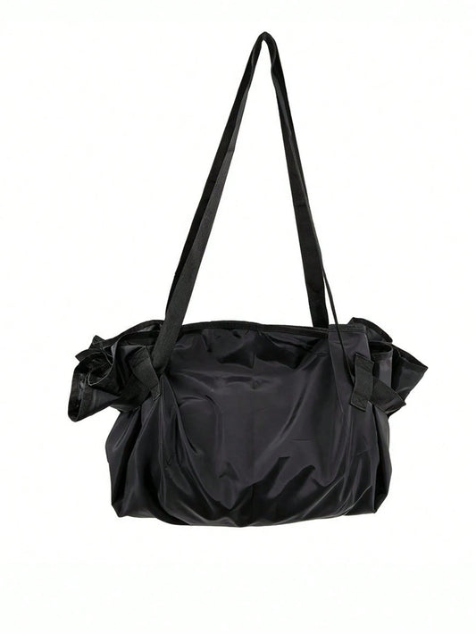 2-in-1 Convertible Tote Bag and Picnic Blanket, Water Resistant Oxford Fabric Reusable Pull-Strap Carryall