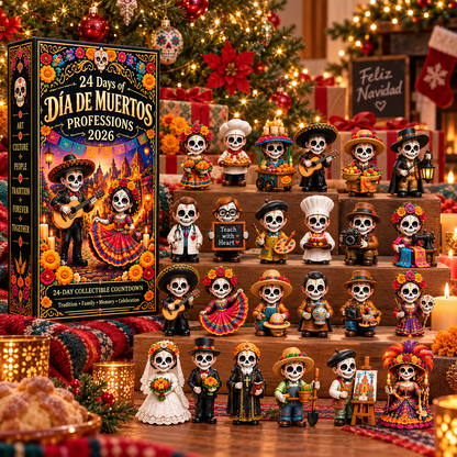 Pueblo del Día de Muertos 2026 – 24-Day Day of the Dead Collectible Countdown Calendar with 24 Unique Miniatures