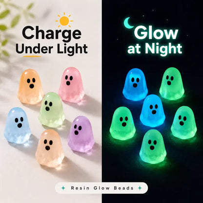 🔥HOT SALE 50% OFF🔥Glow In Dark Cute Ghost Resin Bead Set