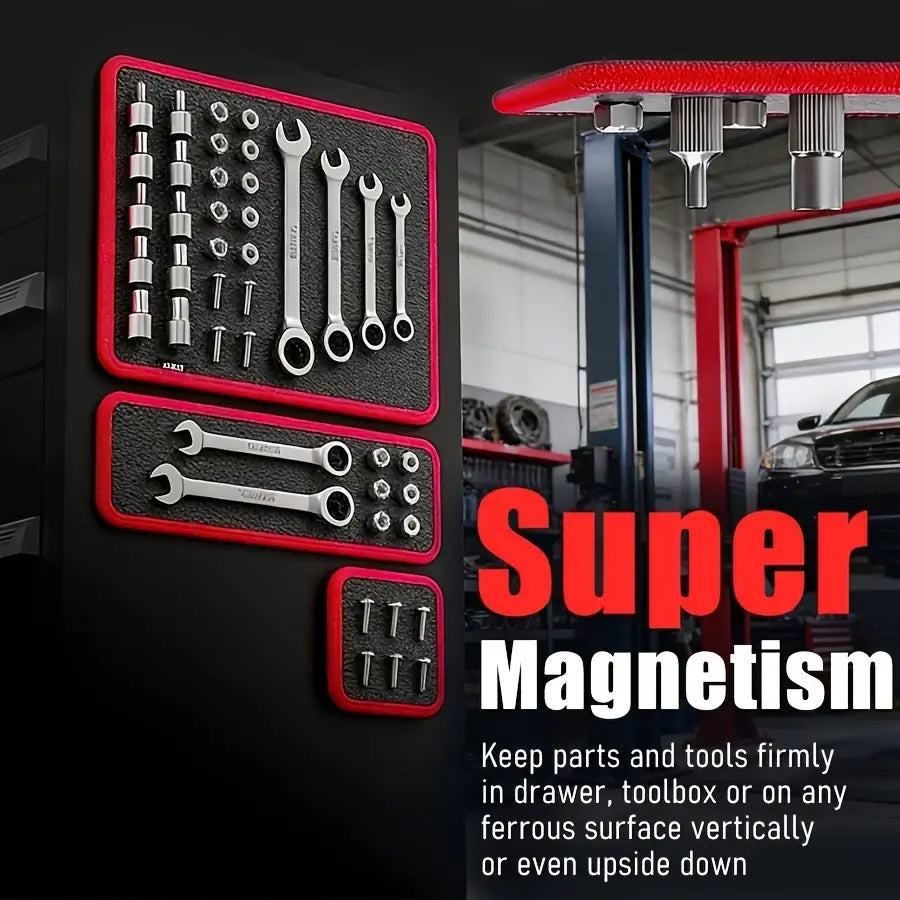 Magnetic Parts Tray Set — Keep Screws, Sockets & Small Tools From Rolling Away