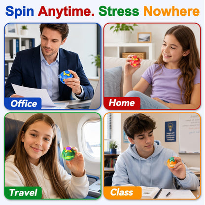 🌀 Press-to-Spin Sensory Fidget Ball for Stress Relief & Focus
