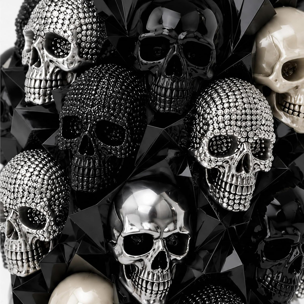 💎💀Gothic Skull & Crow Resin Vase- Dark Decor Vase