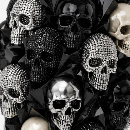 💎💀Gothic Skull & Crow Resin Vase- Dark Decor Vase