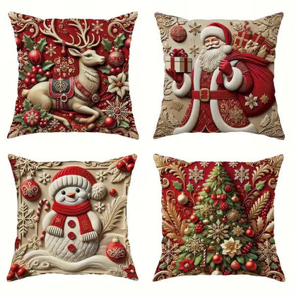 🏆 50K+ SOLD! 🎅🎄Christmas Themed Cushion Cover – Machine Washable, Wrinkle-Resistant, Durable, Perfect for Living Room, Bedroom, Office & More 🦌☃️