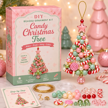 🎄✨DIY Beaded Christmas Tree Ornament Kit – Handmade Holiday Keepsake🎁