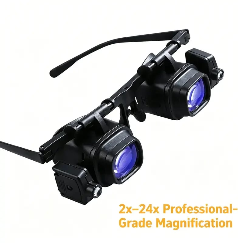 🔬LAST DAY SALE 52%OFF✨ Precision LED Magnifier Glasses – Interchangeable Lenses, Dual LED, Hands-Free 💡