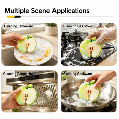 [ Non-Scratch Compressed Cellulose Sponges, Cute Fruit-Shaped Pop-Up Kitchen Sponges