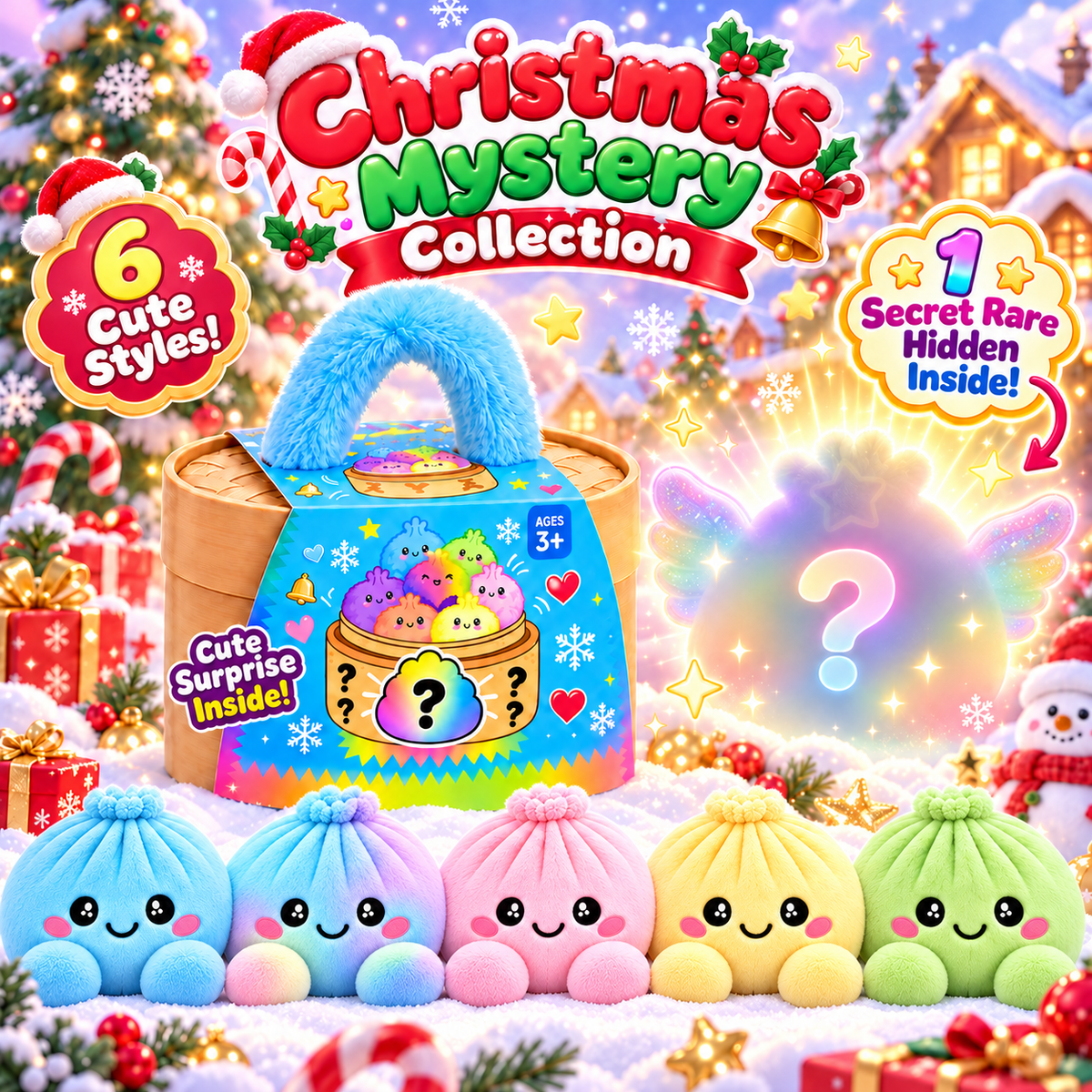 🏆Limited Time Sale 49% OFF🎄🌈Christmas Dumpling Plush Blind Box Collection🥟