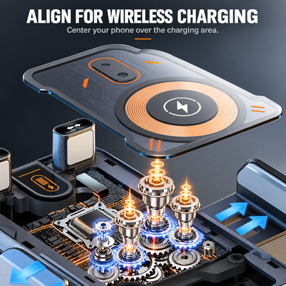 ⚡Smart 2-in-1 Car Phone Mount – 15W Wireless Charging & Auto-Rotating Grip