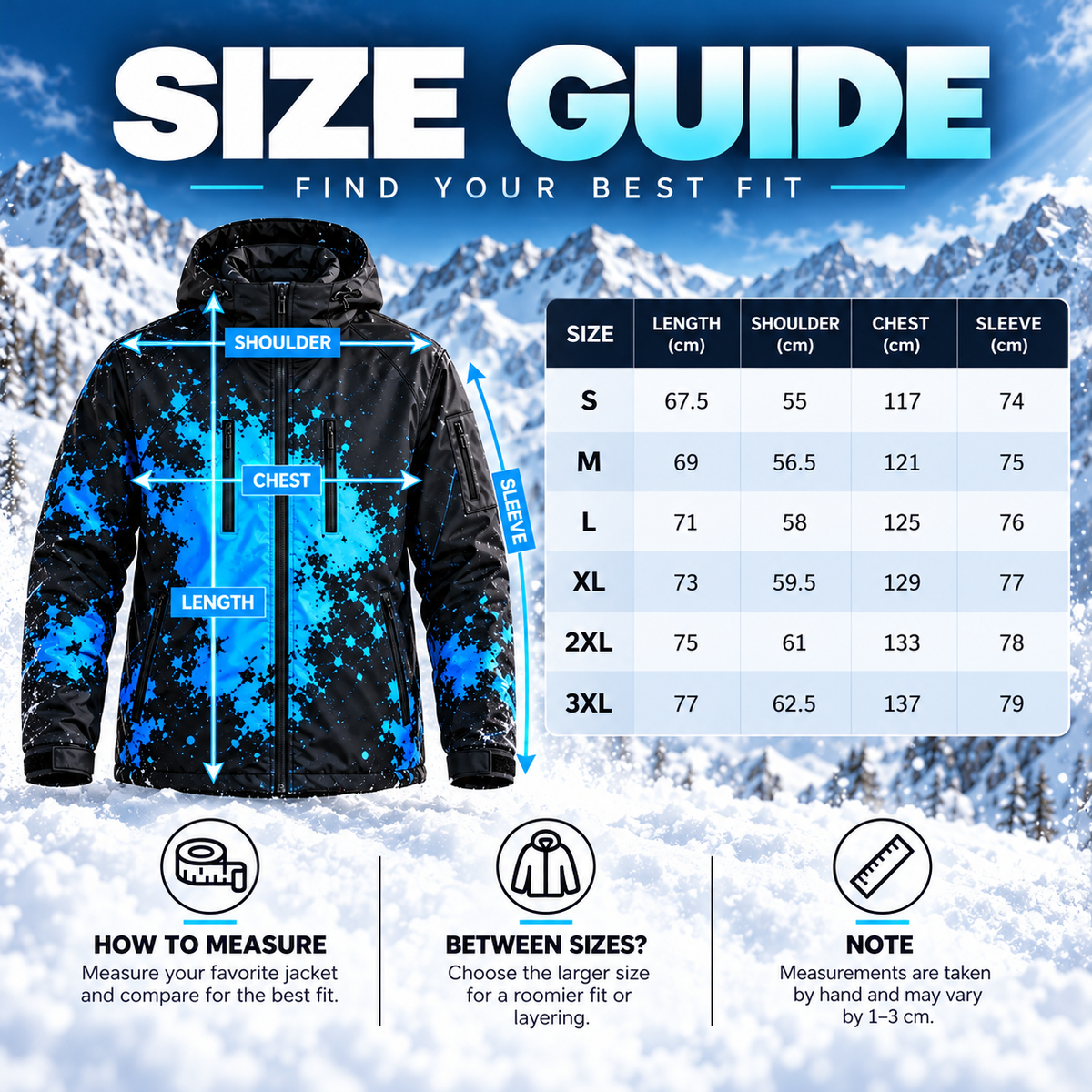 ❄️ Thermochromic Color-Changing Winter Jacket – Temperature-Reactive Ski & Snowboard Coat