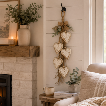 🤎 Hanging Heart Wall Decor-Bring Rustic Warmth Into Your Home