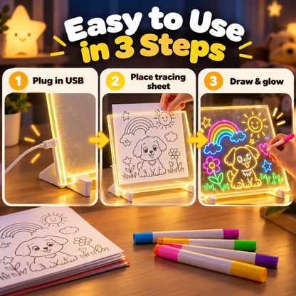 🎨Magic Drawing Board for Kids – 🌈Draw, Glow & Erase🎁 Fun Create Gift for Boys &Girls