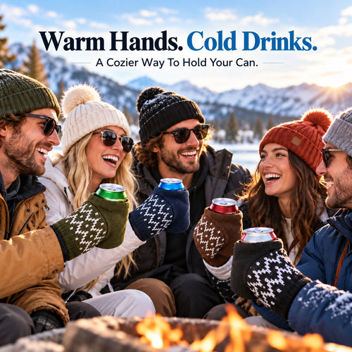 🍻Knitted Insulated Beer Can Glove Mittens – Warm Hands, Cold Drinks