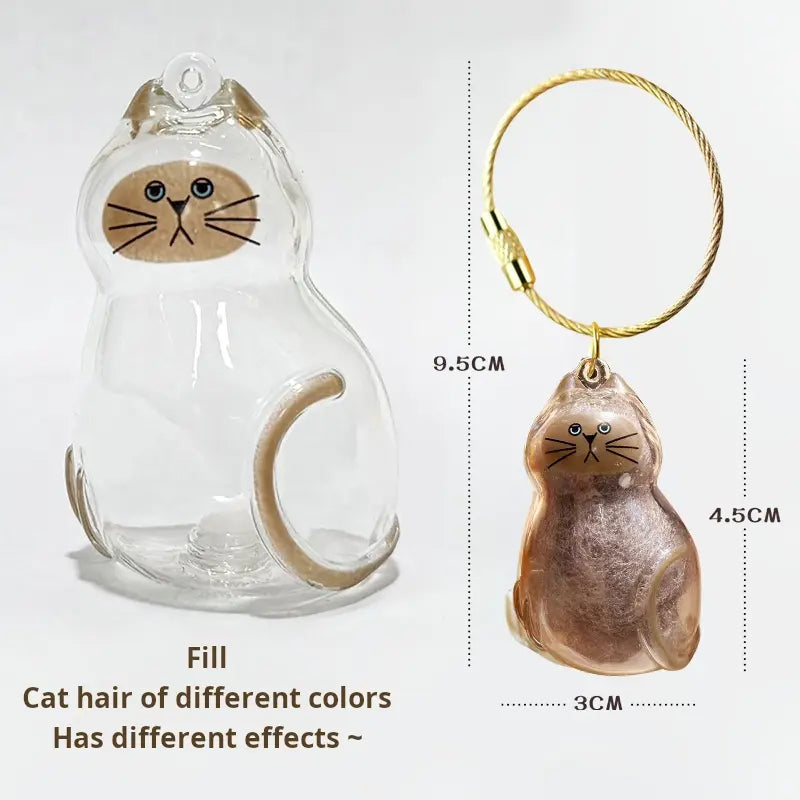 🐱 Cat Fur Memory Charm Keychain & Pendant — Keep Your Fur Baby Close Forever 💫