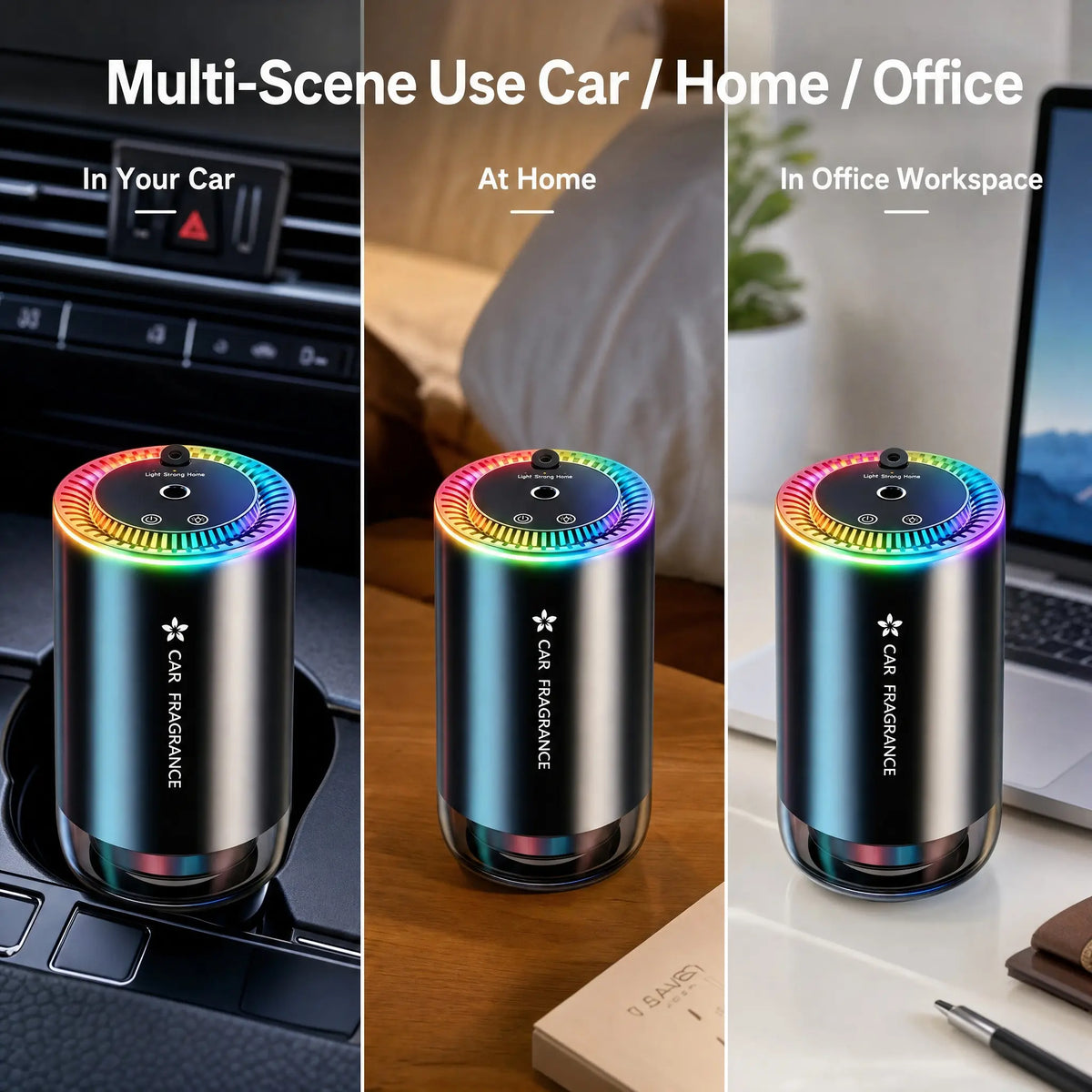 ✨ Smart Car Diffuser with RGB Ambient Light & Star Projector