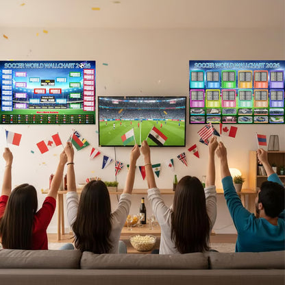 ⚽🏆 Ultimate 2026 Soccer Fan Wall Chart Kit – Group Stage & Knockout Posters (23.6” x 35.4”), Marker Pen & Mounting Strips Included 🎁