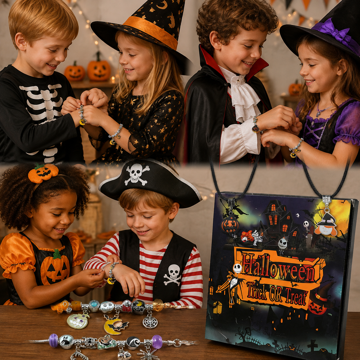 Halloween Calendar | DIY Charm Bracelet & Necklace Kit for Kids
