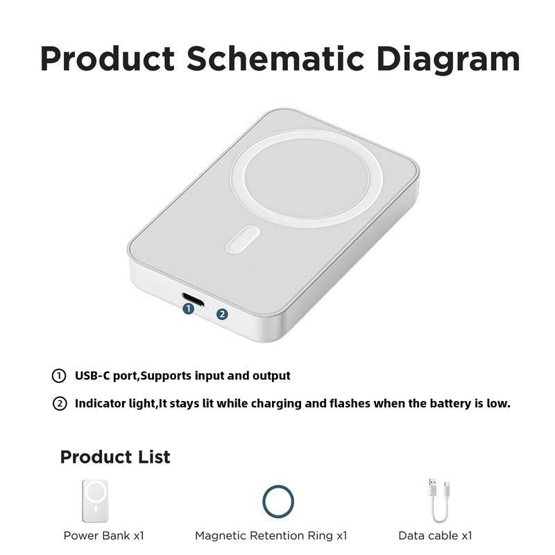 🔋 Magnetic Wireless Power Bank – Charge Anywhere Without The Mess ⚡