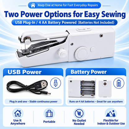 🧵✂Fix Loose Hems & Small Tears in Minutes — Handheld Sewing Machine