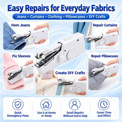 🧵✂Fix Loose Hems & Small Tears in Minutes — Handheld Sewing Machine