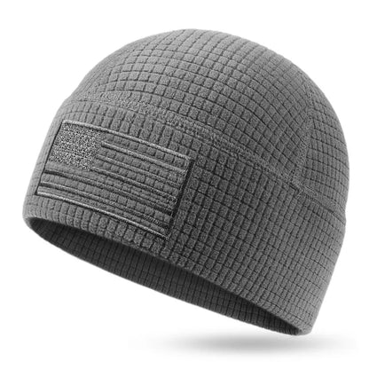 American Flag Waffle Fleece Beanie – Warmth Without the Bulk