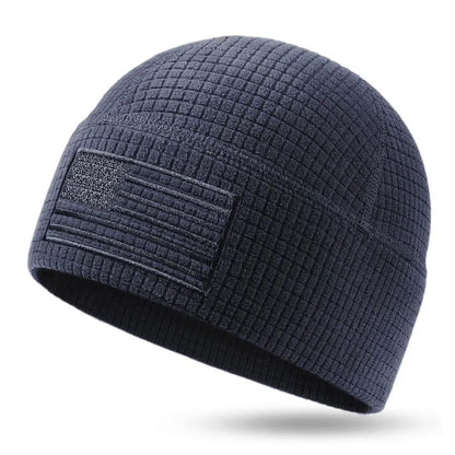 American Flag Waffle Fleece Beanie – Warmth Without the Bulk