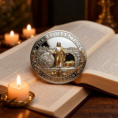 ✝️ Crucifixion & Resurrection 3D Challenge Coin – Double-Sided Christian Faith Keepsake