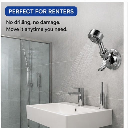 Adjustable Shower Head Holders Removable Suction Cup Shower Head Bracket No Drill Shower Head Bracket