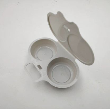 Easy to Clean Microwave Egg Steamer Mold BPA‑Free,Food‑Grade Plastic PP Material - Non-Stick,2 Cup Round Egg Maker
