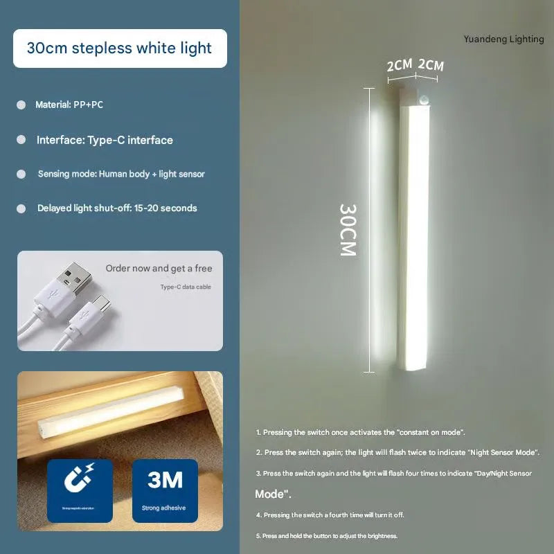 🔥💡 Punch-free Smart Sensor Magnetic Rechargeable LED Lights