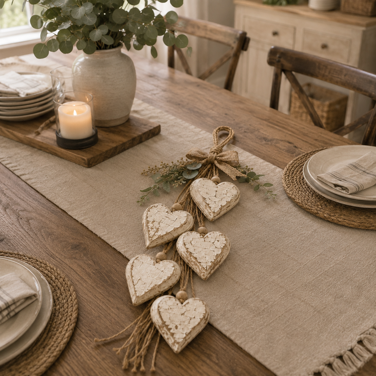🤎 Hanging Heart Wall Decor-Bring Rustic Warmth Into Your Home