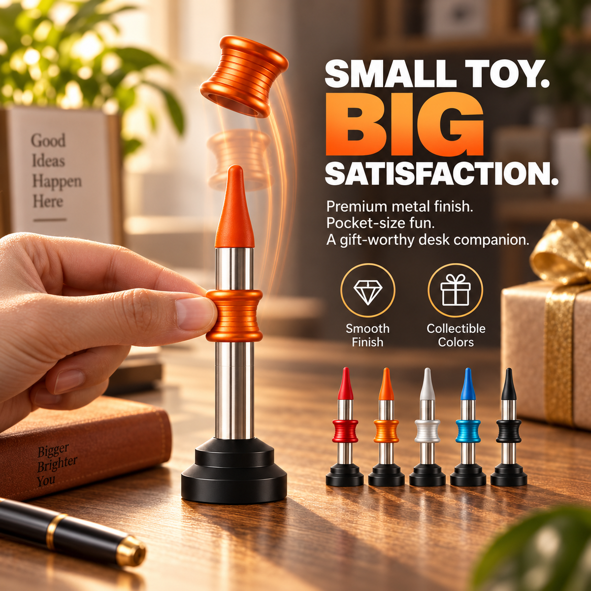 🎯 Pop & Land™ Kinetic Desk Toy | Press, Launch & Land Challenge
