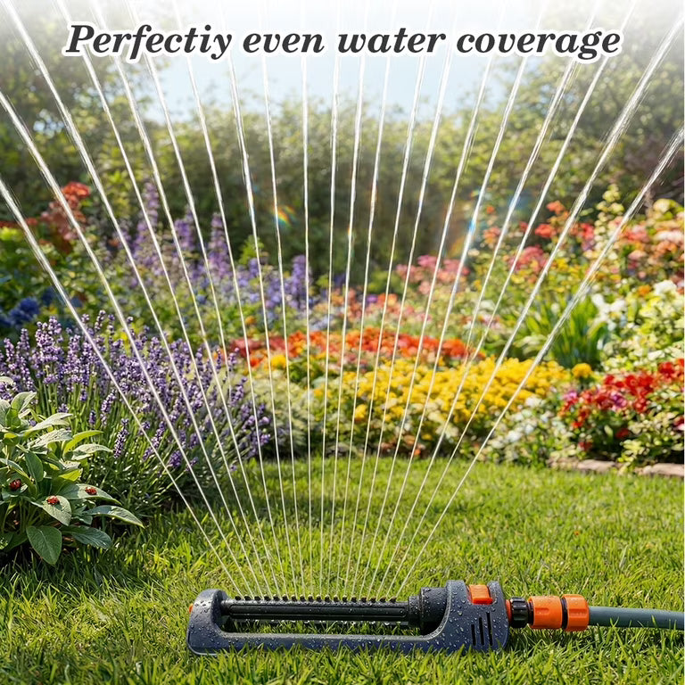 32FT Oscillating Lawn Sprinkler – Wide Coverage & 4 Spray Modes