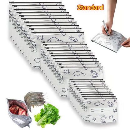 30PCS Reusable Foil Zipper Food Storage Bags – Stand-Up, Resealable & Fresh-Keeping