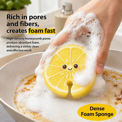 [ Non-Scratch Compressed Cellulose Sponges, Cute Fruit-Shaped Pop-Up Kitchen Sponges