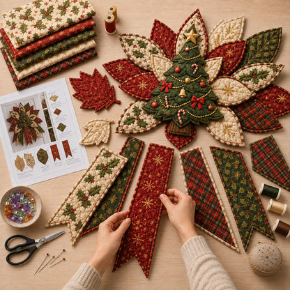🎄Festive Quilted Christmas Door Hanging DIY Sewing Kit