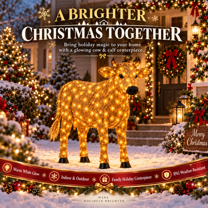 ✨🐎 Light-Up Christmas Horse & Foal Set – Warm White LED Holiday Display