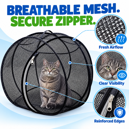🐱 Pop-Up Cat Playpen – 32' Breathable Mesh Indoor & Outdoor Pet Enclosure