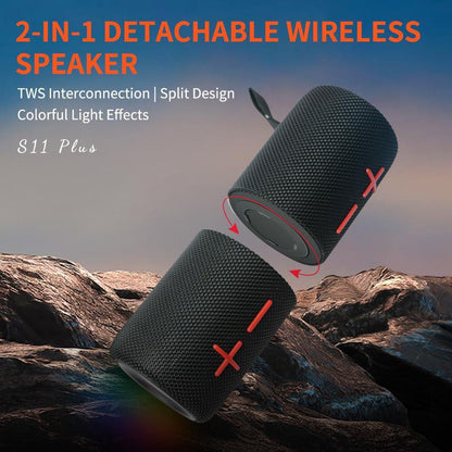 🔥 40W 2-in-1 Split Stereo Speaker – Detachable TWS Audio, IPX6 & Dynamic Lighting