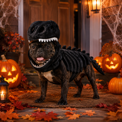 Glow-in-the-Dark 🎃Dinosaur Skeleton Pet Halloween Costume🦕