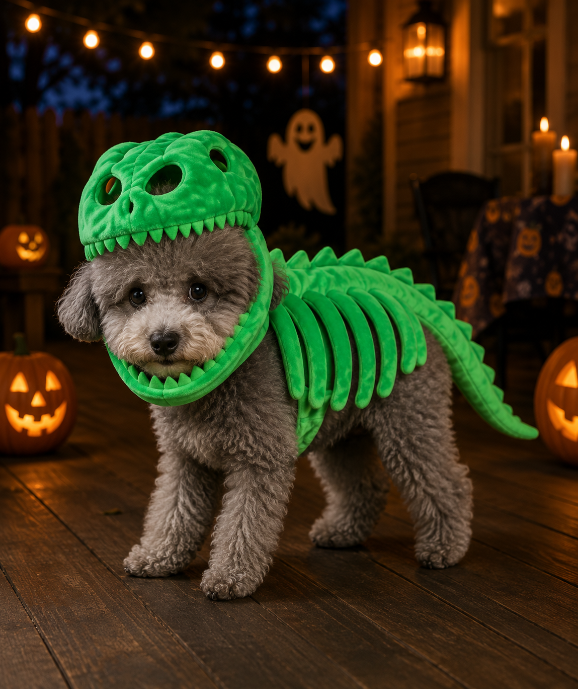 Glow-in-the-Dark 🎃Dinosaur Skeleton Pet Halloween Costume🦕