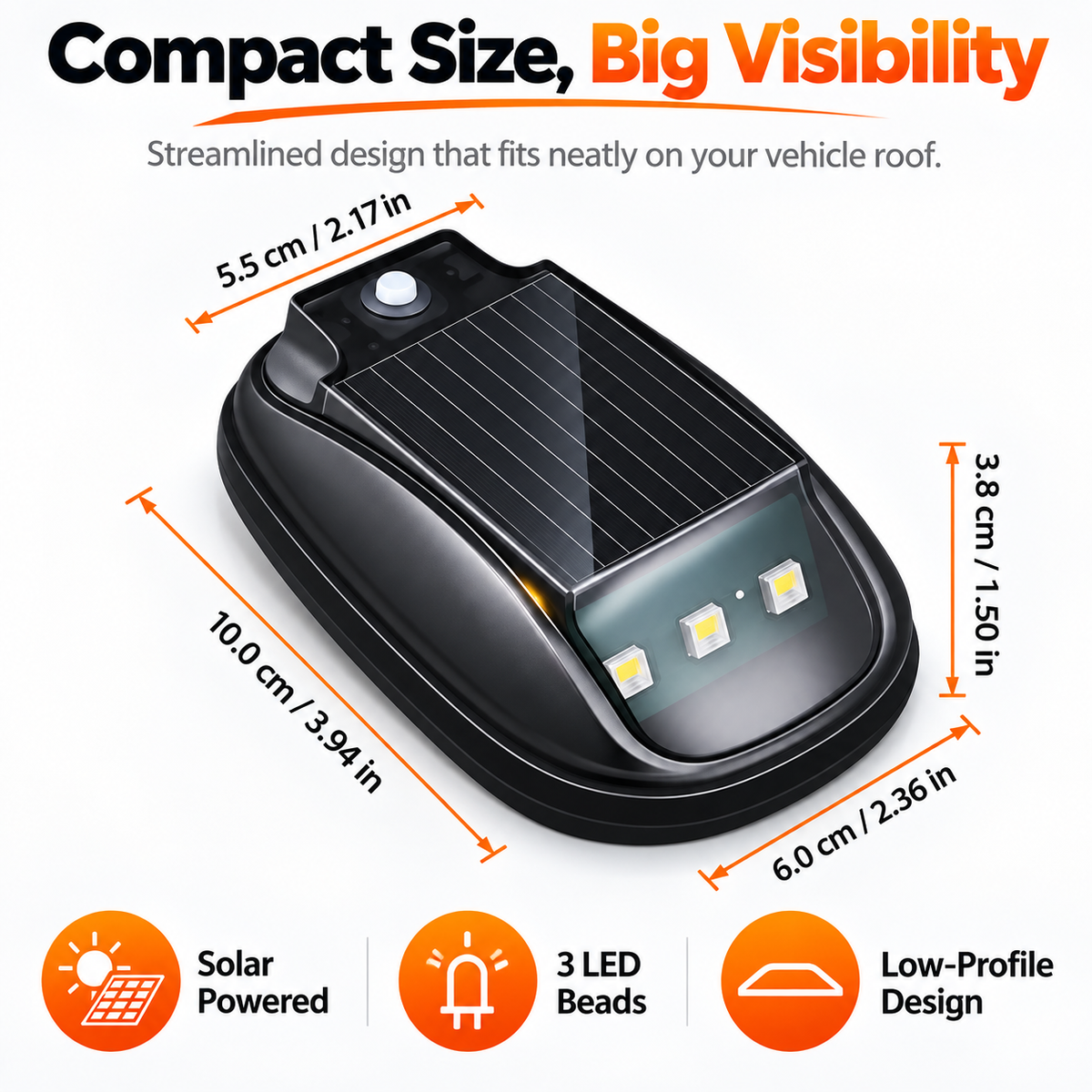 ⚡Hot Sales 🔥Solar Car Roof RGB Strobe Light - Free Remote Control Included