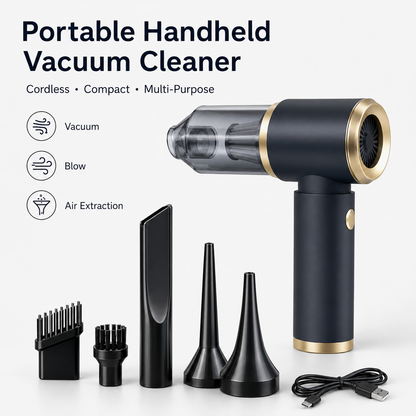 Household portable handheld vacuum cleaner for window gaps and hair dryer