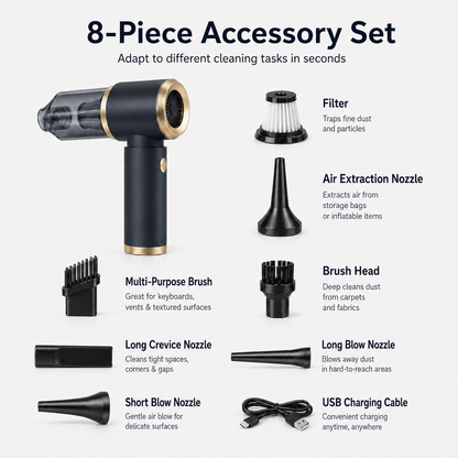 Household portable handheld vacuum cleaner for window gaps and hair dryer