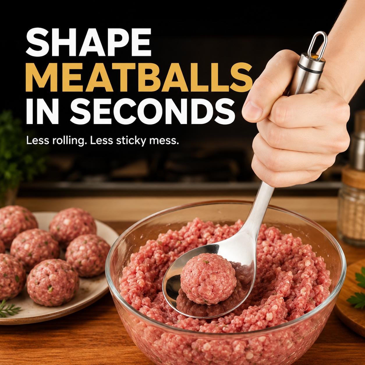 🥩 Stainless Steel Meatball Maker Spoon with Scoop 🥄